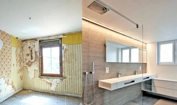 Bathroom renovation before and after